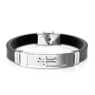 Nemesacél – gumi karkӧtő – ezüst kereszt