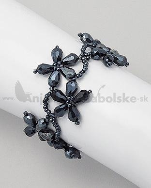 Karkötő fekete kristály virág