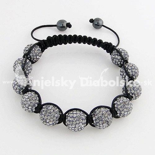 Shamballa karkötő szürke kristályok