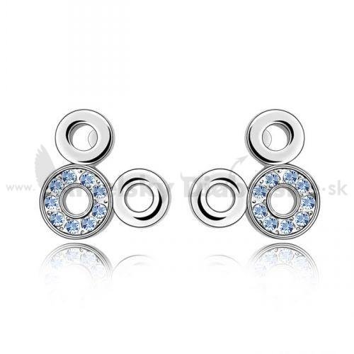 Swarovski fülbevaló ménes három gyűrű kék ​​kristályok