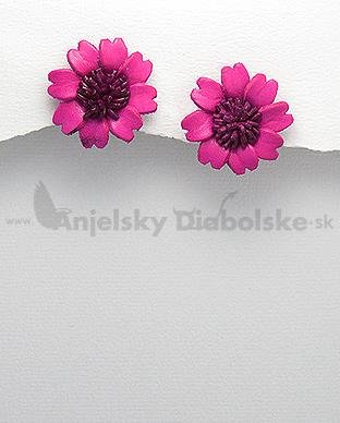Rózsaszín bőr fülbevaló virág