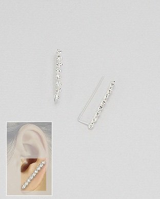 Ezüst fülbevaló-sorozat egyértelmű kristályok