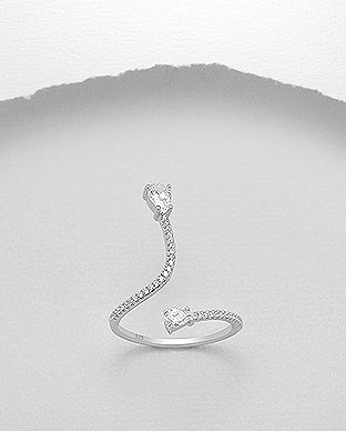 Elegáns ezüst gyűrű - két csepp