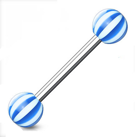 Nyelv piercing súlyzók két szín, a kék