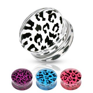 Plug 10 mm-es füldugó design háttér Leopard, lila