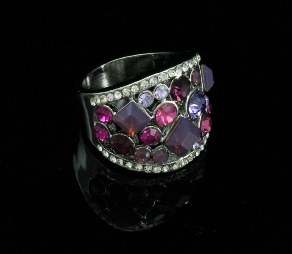 Királyi lila Swarovski gyűrű kristály