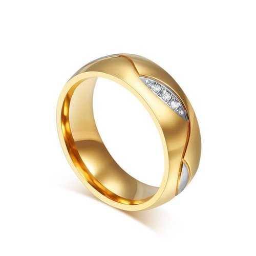 Nemesacél arany gyűrű - dizájn kristály