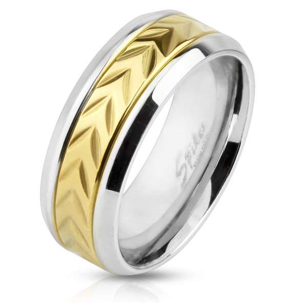 Nemesacél jegygyűrűk gyűrű = arany ezüst kombináció