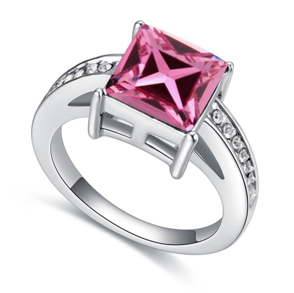 Gyűrű - Swarovski elements Rózsaszín kristály