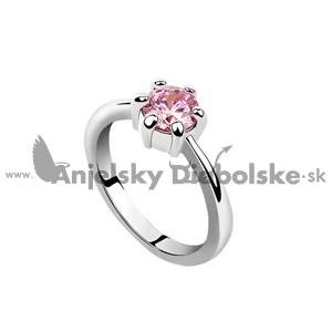 Gyűrű Swarovski kristály rózsaszín gyémánt alakú