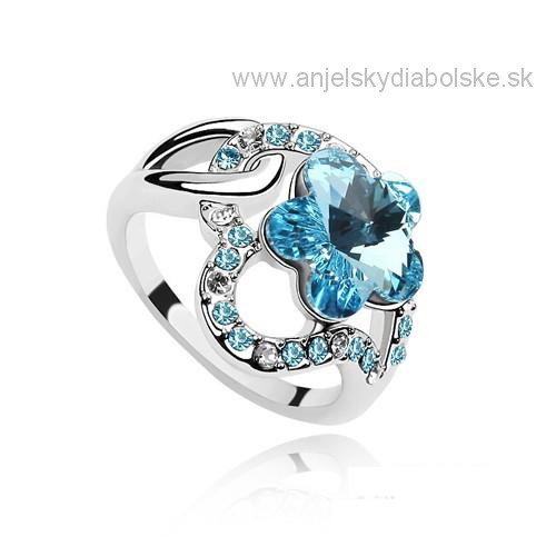 Swarovski gyűrű kék virág