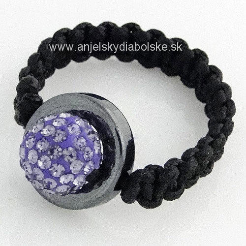 Shamballa gyűrű lila kristályok