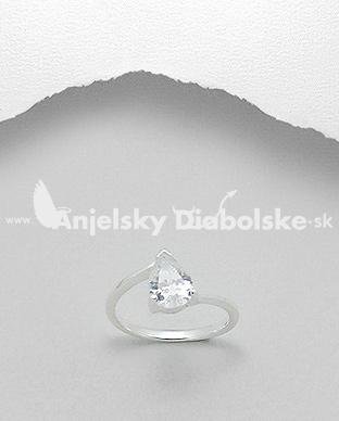 Ezüst jegygyűrű - kristály könnycsepp