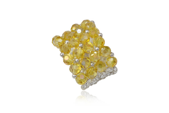 Swarovski kristály gyűrű, sárga