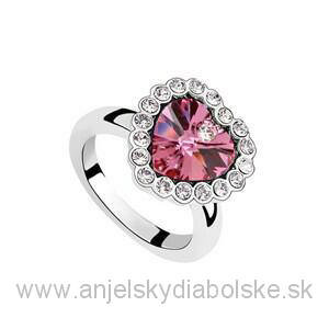 Swarovski gyűrű rózsaszín szív