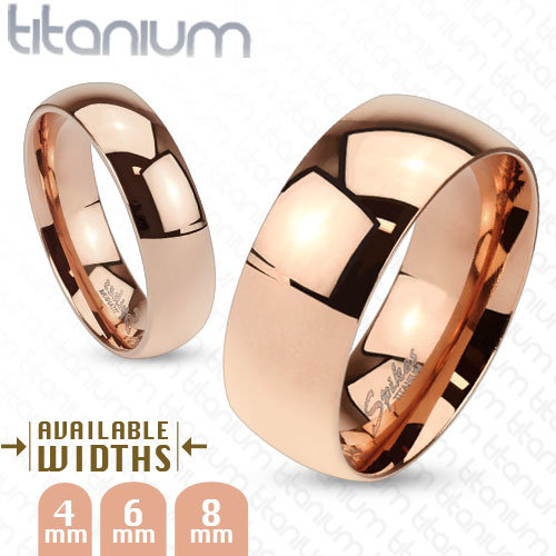 Titánium gyűrű rózsaszín arany színű