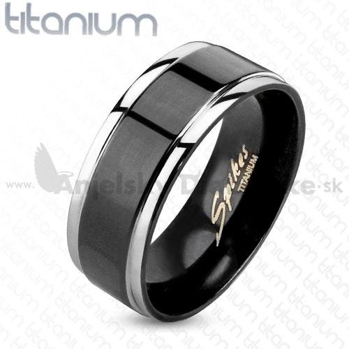 Titánium gyűrű fényes fekete öv