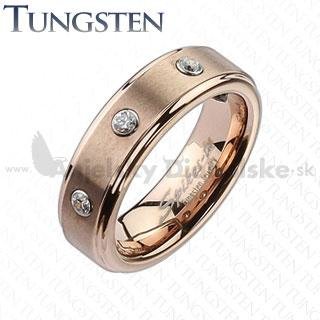 Tungsten gyűrű - fényes kristályokkal