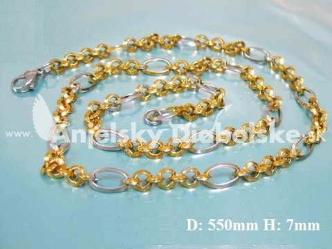 Női nemesacél nyaklánc arany ezüst színkombináció