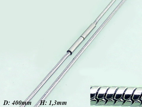 Nemesacél nyaklánc hossza 400 mm - kígyó minta