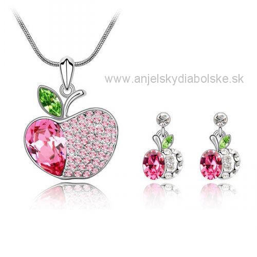 Swarovski szett rózsaszín alma