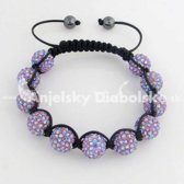 Shamballa karkötő fényes lila kristályok