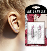 Rózsaszín fülbevaló CZ kristályokkal