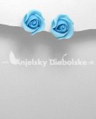 Ezüst fülbevaló türkiz rózsa