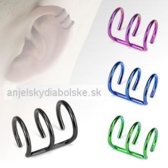 Hamis fül piercing tripla titán gyűrű, ezüst
