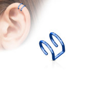 Hamis piercing titán kettős gyűrű, kék