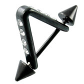 Piercing mellbimbó fekete háromszög és cirkónia