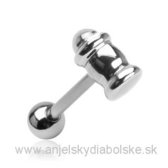 Nyelv piercing acélkalapáccsal