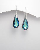 Ezüst fülbevaló - kék Swarovski kristály