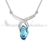 Swarovski medál -  fecske kék kristályok