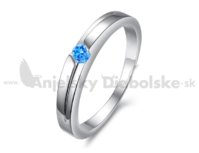 Gyűrű 3 mm kék kristály