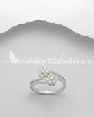 Elegáns ezüst gyűrű - két kristály virág