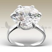 Luxus ezüst eljegyzési gyűrű - nagy kristály