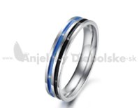 Nemesacél gyűrű kék, fekete és ezüst 4 mm