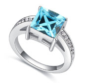 Gyűrű - Swarovski elements kék kristály