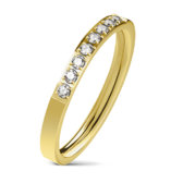 Gyűrű nemesacél arany szín 8 kristály