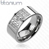 Széles Titánium gyűrű cirkónia