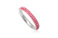 Ezüst gyűrű Swarovski kristály rózsaszín