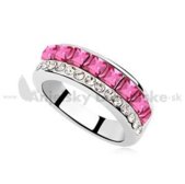 Swarovski gyűrű - tiszta kerek és szögletes, rózsaszín kristályok