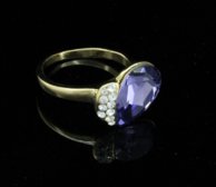 Swarovski gyűrű lila kristály