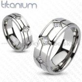 Titánium gyűrű kristály-kocka