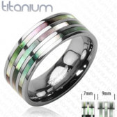 Titánium gyűrű-három színes sáv