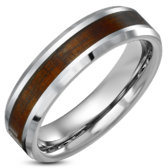 Tungsten-volfrám gyűrű - fa-dizájn