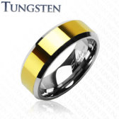 Tungsten gyűrű arany központ