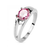 Eljegyzési gyűrű rózsaszín kristály