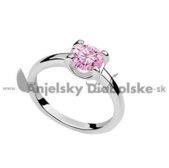 Eljegyzési gyűrű rózsaszín Swarovski kristály